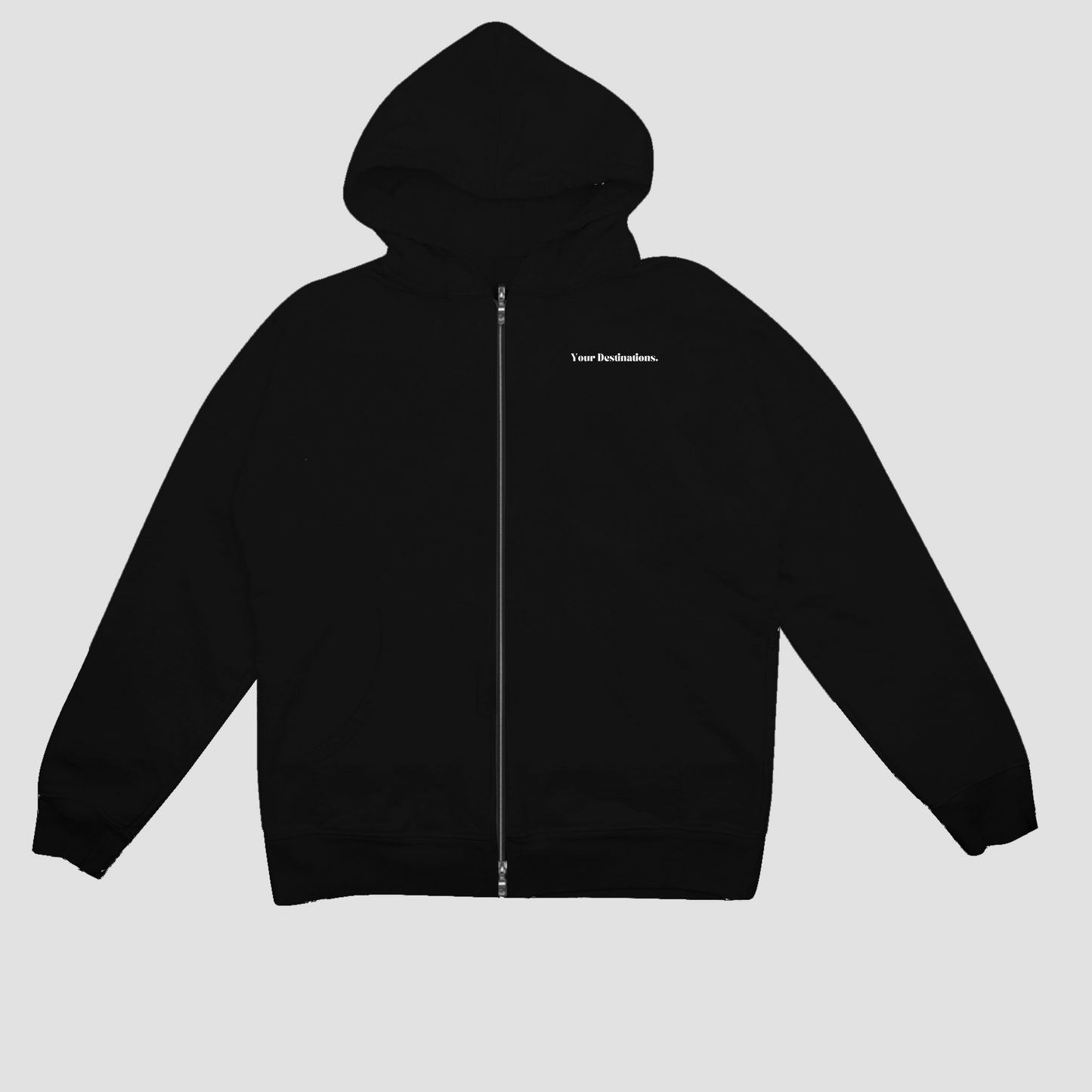 ZIP-UP HOODIE YD, AUTO ZWART.